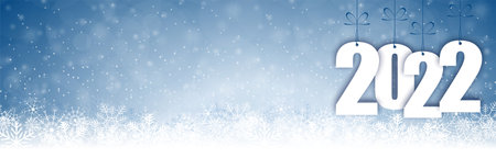 EPS 10 panorama banner background with snow fall, light effects and greetings for christmas and New...