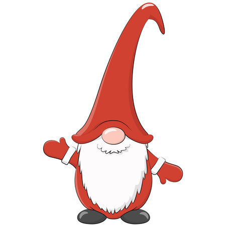 eps vector file, christmas gnome with character face for christmas and winter time concepts, cartoon illustrationのイラスト素材