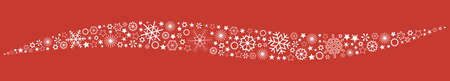 eps 10 vector file for christmas advertising works with different snow stars in wave form, background colored redのイラスト素材
