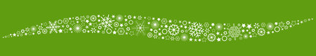 vector file for christmas advertising works with different snow stars in wave form, background colored greenのイラスト素材