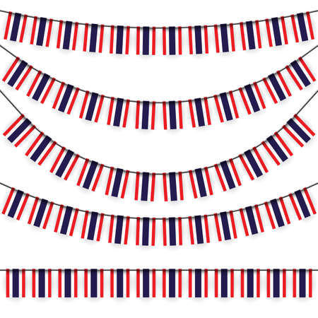 different garlands with national colors of thailand flagのイラスト素材