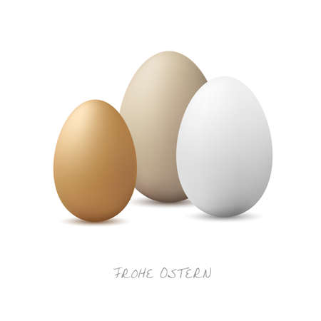 Three Eggs with white background - Happy Easterのイラスト素材