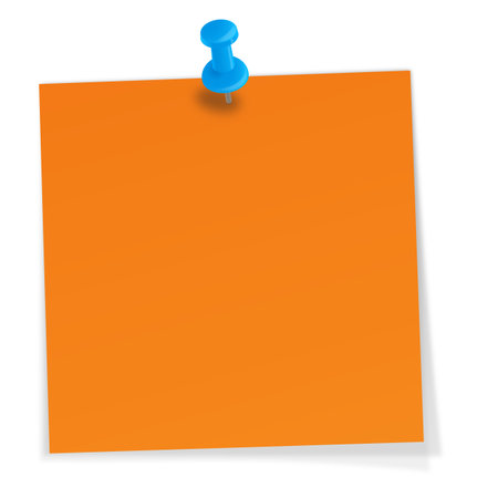 sticky note with pin needleのイラスト素材