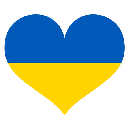 eps vector illustration with country ukraine national colors heart for love and pray for ukraineのイラスト素材
