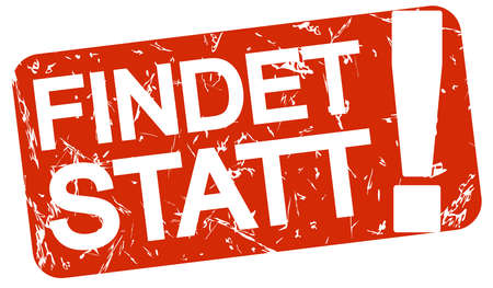 EPS vector rubber stamp colored red with text takes place (german text)のイラスト素材
