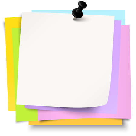little sticky papers wild about each other with colored pin needle and free copy spaceのイラスト素材