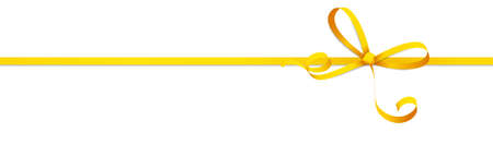 EPS 10 vector illustration of yellow colored ribbon bow isolated on white backgroundのイラスト素材