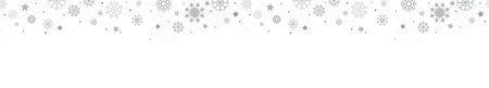 EPS 10 vector illustration showing Christmas and Advent time falling snow stars seamless background header colored silver and whiteのイラスト素材