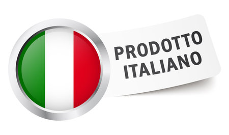 Button with flag "PRODOTTO ITALIANO"のイラスト素材