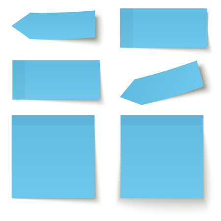 Collection of adhesive notes blueのイラスト素材