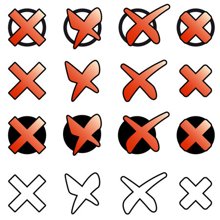Collection of red crossesのイラスト素材
