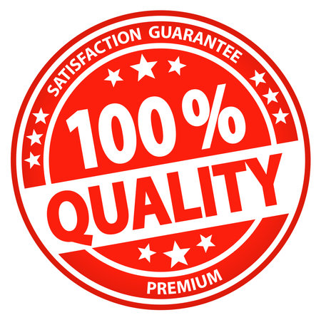 eps vector file. Round button for business and advertising usage, isolated on white background. With text 100% qualityのイラスト素材