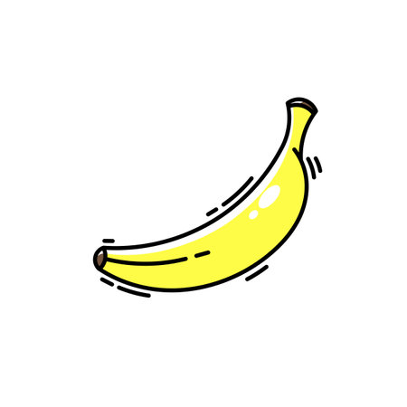 Banana icon. Vector illustration in doodle style on white background.のイラスト素材