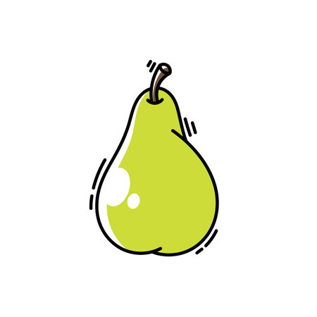 pear fruit icon on white background. vector illustration. flat style.のイラスト素材