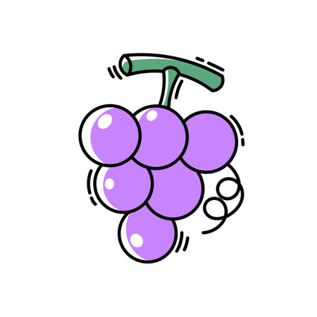 Grapes icon on white background. Vector illustration in flat style.のイラスト素材