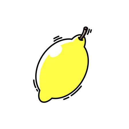 cartoon colored flat vector fruit illustrationのイラスト素材