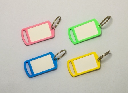 collection of a key chain on white backgroundの写真素材