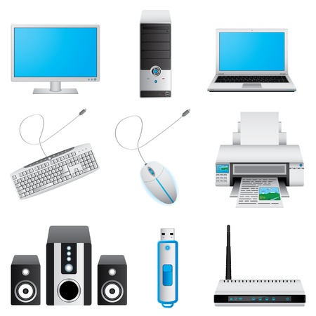 Computer icon setのイラスト素材