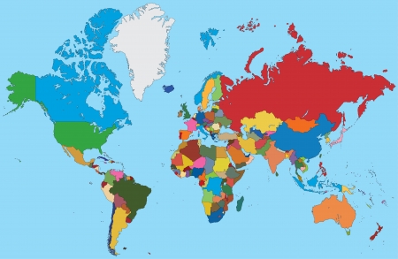 Colorful map of Worldのイラスト素材