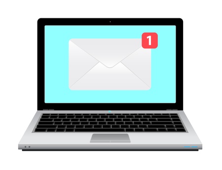 Laptop with email iconのイラスト素材