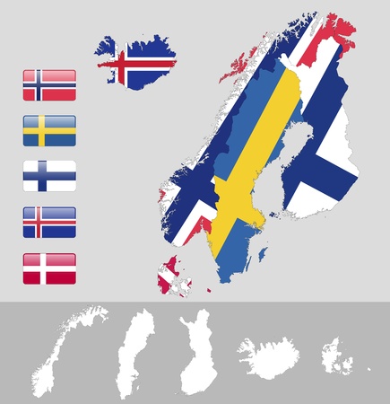 North Europe,Scandinaviaのイラスト素材