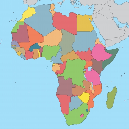 Political map of Africaのイラスト素材