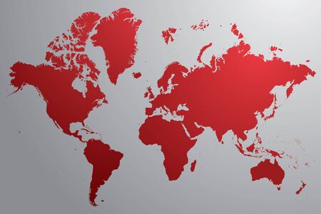 Red world map with gray backgroundのイラスト素材