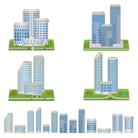 Vector Buildings Setのイラスト素材