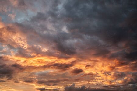 Cloudy sunsetの写真素材