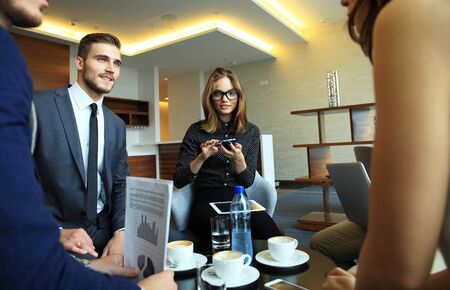 Young professionals work in modern office.Business crew working with startup.の写真素材