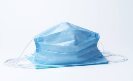 Doctor mask and corona virus protection isolated on a white background. Coronavirus, hospital or pollution protect face masking.の写真素材