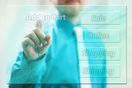 Simple Interface of Online Shopping at Transparent Screenの写真素材