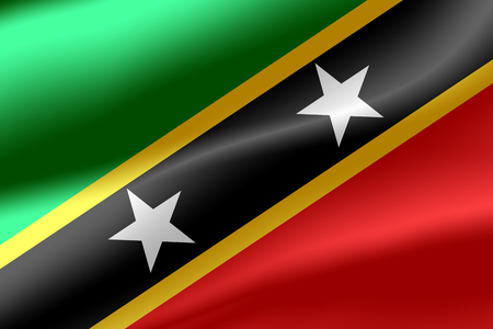 Flag of Saint Kitts and Nevis as the background.の写真素材