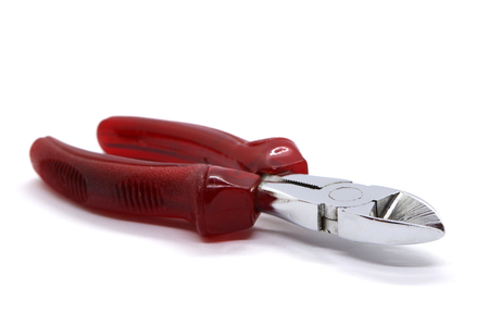 Wire cutter red isolate on white background.の写真素材