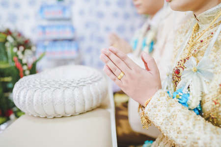 Thai traditional wedding ceremony, wedding ceremony in thailand.の写真素材