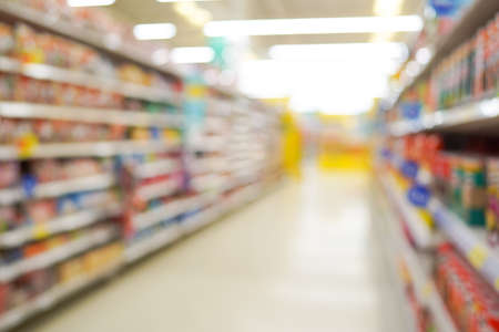 The shelves in the shopping mall are blurry.の写真素材