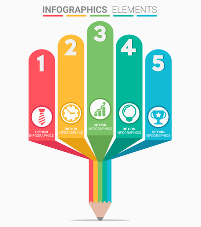 INFOGRAPHICS element abstract modern design the numbers top five templateのイラスト素材