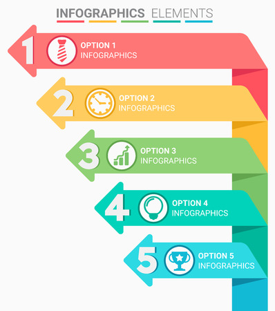 INFOGRAPHICS element abstract modern design the numbers top five templateのイラスト素材