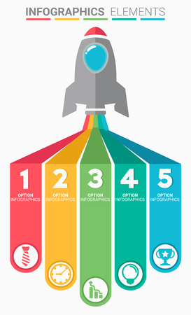 INFOGRAPHICS element abstract modern design the numbers top five templateのイラスト素材