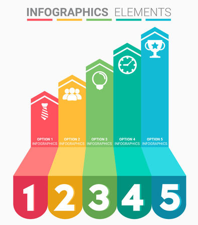 INFOGRAPHICS element abstract modern design the numbers top five templateのイラスト素材