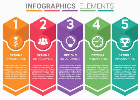 INFOGRAPHICS element abstract design the number top five list templateのイラスト素材