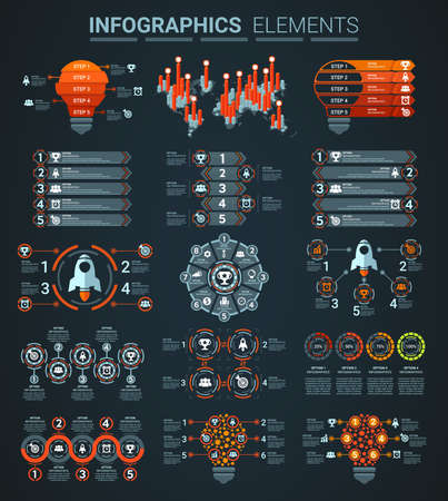 INFOGRAPHICS ELEMENTS SETのイラスト素材