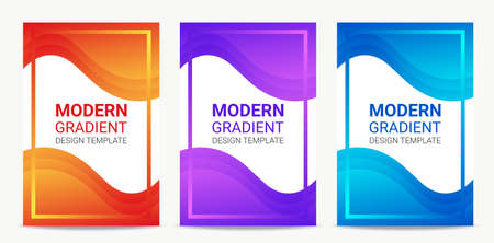 Fluid Modern gradient background design template setのイラスト素材