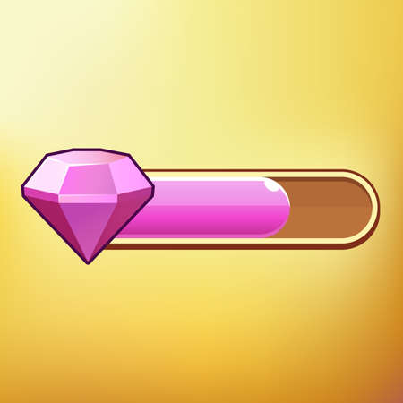 Cartoon Crystal Different symbols asset GUI elements for casual mobile gamesのイラスト素材