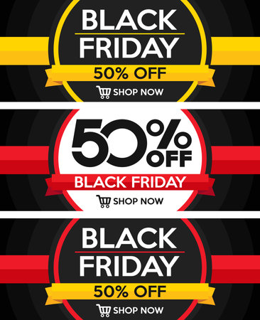 Set of Black Friday sale banners designのイラスト素材
