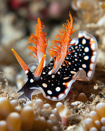 Nudibranch on a coral reef in the Red Sea.の素材