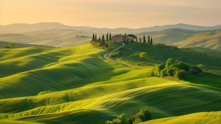 Tuscany landscape in Val d'Orcia, Tuscany, Italyの素材
