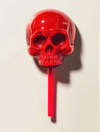 Skull and lollipop on white background. Halloween concept.の素材