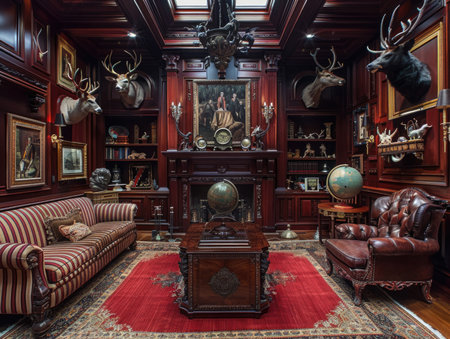 Luxury interior of the living room in a classic style.の素材