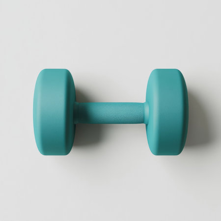 Turquoise Dumbbell Isolated on White Background. 3d Renderingの素材